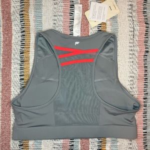 Fabletics Trinity High-Impact Sports Bra (Quarry Grey/Atomic)